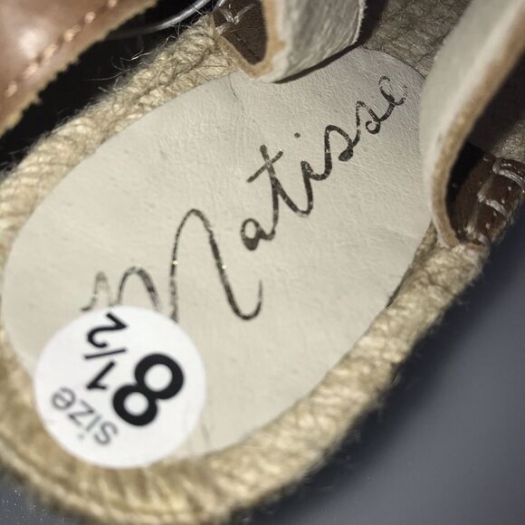 Matisse Espadrille Sandals Brown Strap Over Foot Straps Back Ankle Size 8.5 - Picture 6 of 8